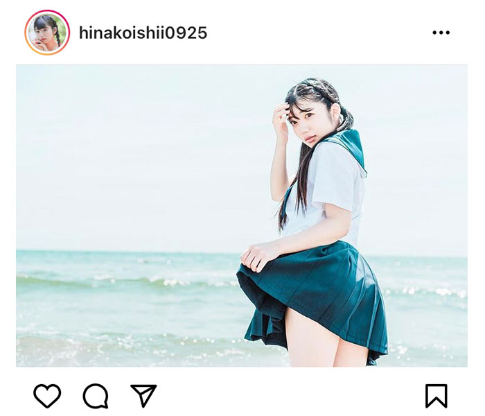 石井ひなこ、海×青春のドキドキシチュエーション！セーラー服ポートレート公開