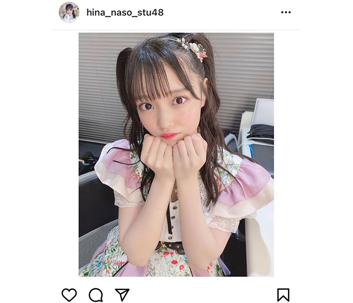 STU48 岩田陽菜、ハーフツインの髪型で抜群のアイドルショットにドキドキ