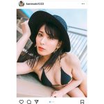 金子智美、黒ビキニで魅せるオトナ美ボディ
