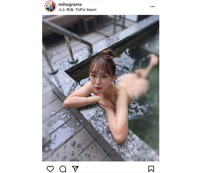 村瀬美穂、ヌーディな温泉ショットで美ボディ全開！