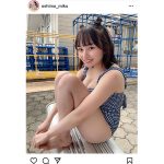 大嶋みく、ちょこんと体育座りした水着姿が可愛すぎる！