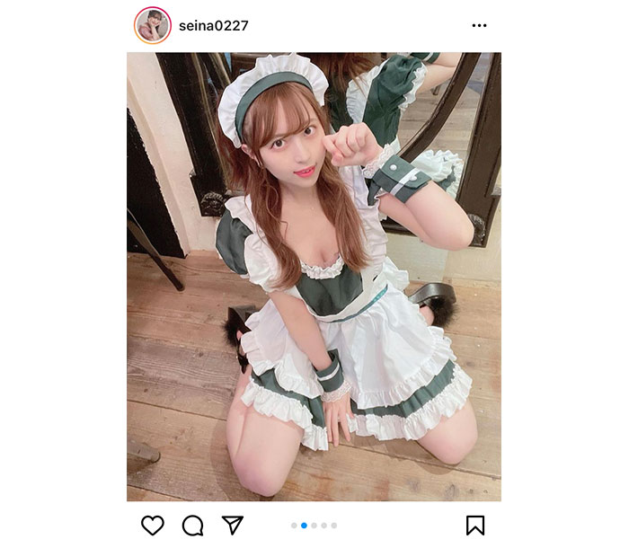 竹内星菜、メイド衣装の上目遣いがたまらない！