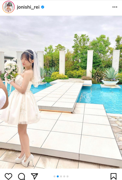 NMB48 上西怜のミニ丈ウェディングドレス姿に結婚希望が続出！