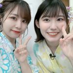 SKE48 青木詩織、後輩・青木莉樺との浴衣2ショット公開