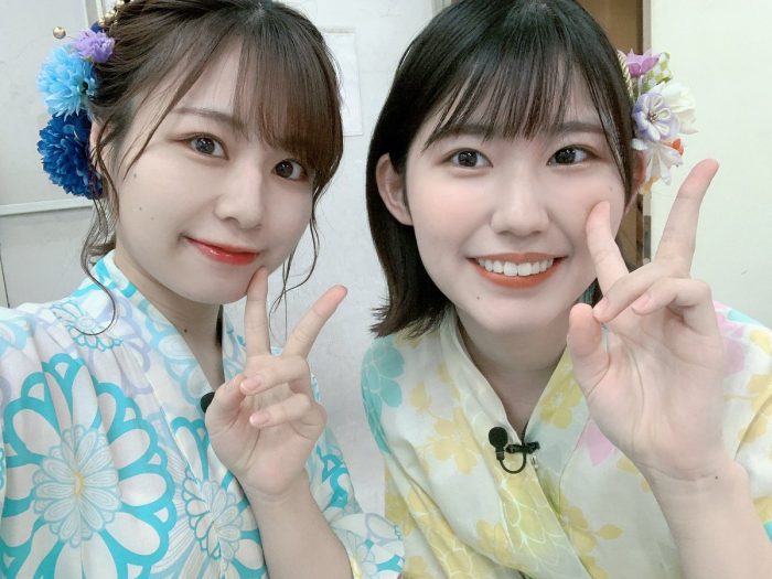 SKE48 青木詩織、後輩・青木莉樺との浴衣2ショット公開