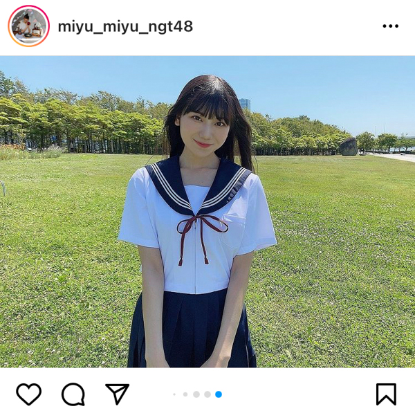 NGT48 藤崎未夢、セーラー服で見つめる青春ポートレート！