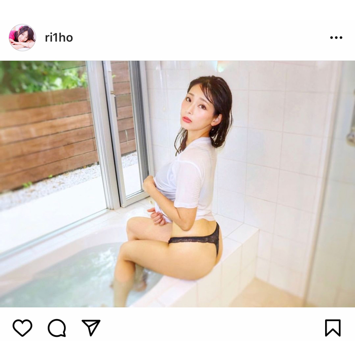 アウトドアモデル りほ、濡れTシャツにTバックのセクシーグラビアを公開！「ナイス体のライン！」