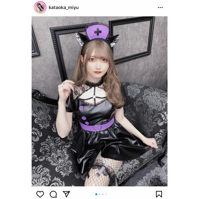 片岡未優、ミニスカ猫耳ナースのコスプレに反響続々！「可愛すぎです」「診断して下さい」