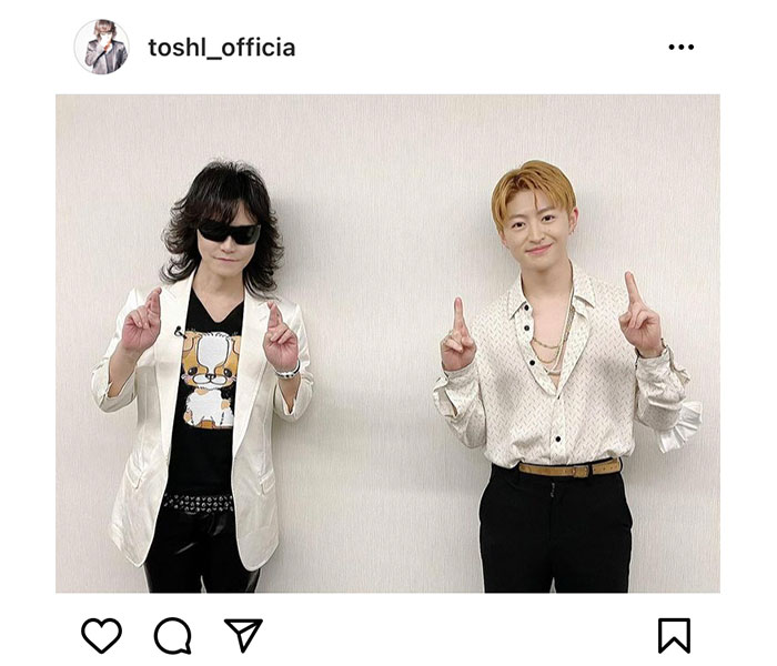 Toshl、佐野玲於・ToshIOとの兄弟2ショット公開