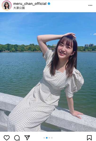 HKT48 田島芽瑠、爽やかなワンピースコーデで暑さを吹き飛ばす！