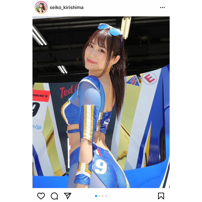 レースクイーン 霧島聖子、スケスケハイレグコスチュームのバックショットを披露！「メッチャ可愛いです」