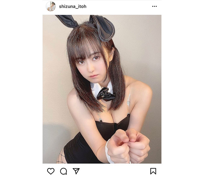 伊藤しずな、怒り顔のバニーガール姿が可愛すぎる!!