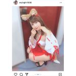 永原芽衣、キツネ耳が可愛い巫女風ビキニ公開!