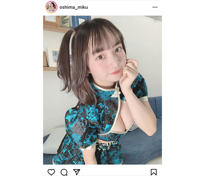 大嶋みく、美乳チラ見せのチャイナドレスに歓喜の声