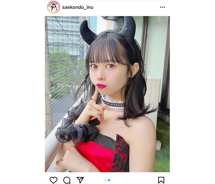 #ババババンビ 近藤沙瑛子、キュートな小悪魔コスプレでファン悩殺