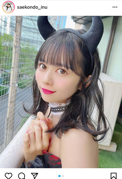 #ババババンビ 近藤沙瑛子、キュートな小悪魔コスプレでファン悩殺