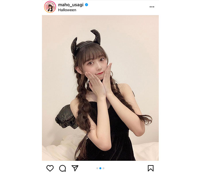 AKB48 大盛真歩、小悪魔コスプレで美肌披露