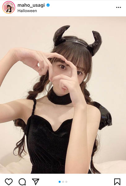 AKB48 大盛真歩、小悪魔コスプレで美肌披露