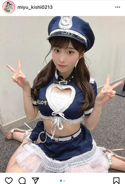 #ババババンビ 岸みゆ、凝視したら即逮捕なコスプレに反響ぞくぞく