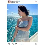 京佳、沖縄で見せたデコルテ輝くポートレートにうっとり