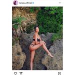 菜々緒、岩場で魅せる圧倒的美脚ショット
