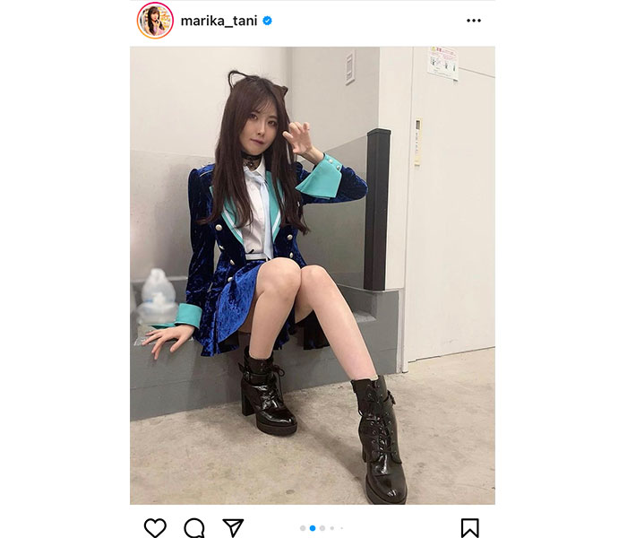 SKE48 谷真理佳、猫耳ヘア＆美脚見せで魅惑の上目遣い