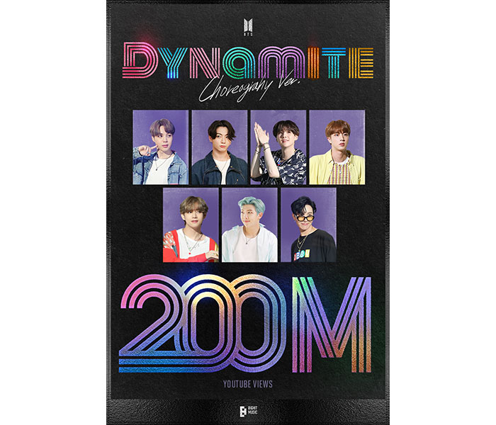 BTS、「Dynamite」振り付けバージョンのMVが2億再生突破