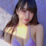 dela 今田希、パープルのビキニ姿で豊満バストを見せつけ！国民的グラドルコンテストの予選通過を報告。