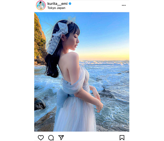 くりえみ、波間に映えるドレス姿のポートレート公開