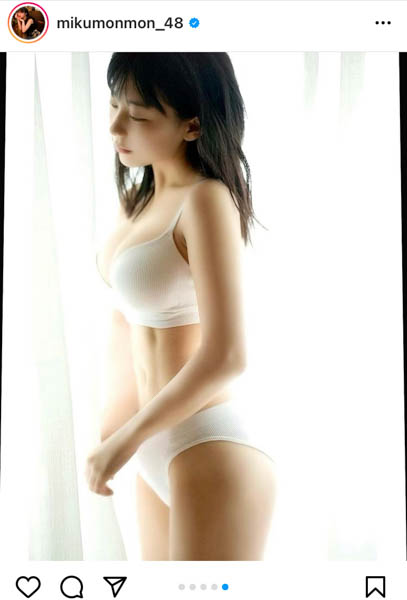 HKT48 田中美久、お団子ヘアで浸かる泡風呂オフショット披露「肌が綺麗で美しすぎる!」