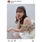 HKT48 田島芽瑠、朝長美桜の卒業ドレスを着た写真に歓喜の声「めるみおは永遠」