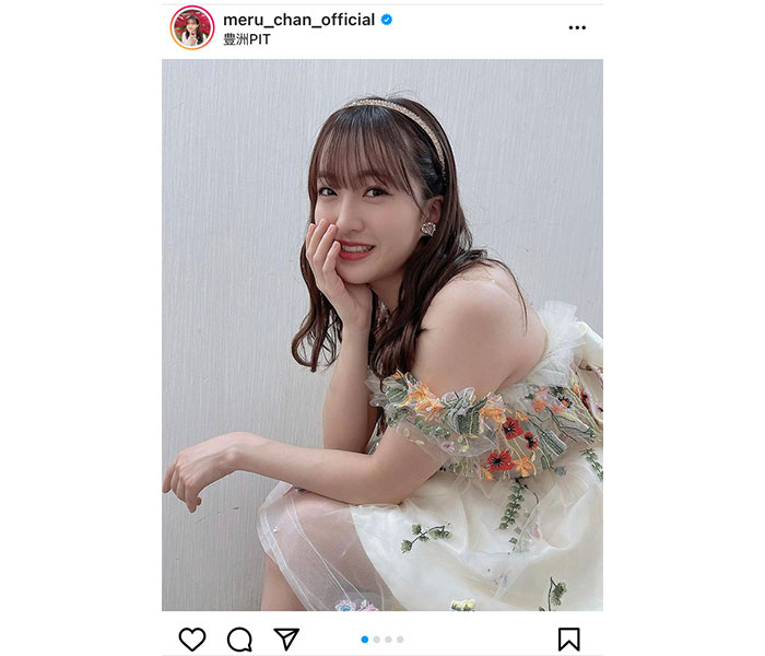 HKT48 田島芽瑠、朝長美桜の卒業ドレスを着た写真に歓喜の声「めるみおは永遠」