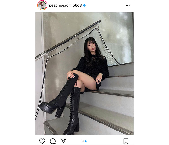 NMB48 安田桃寧、ニーハイブーツでセクシー&カッコいい美脚見せつけ!