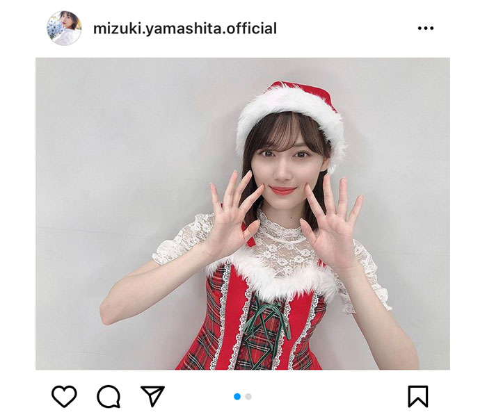 乃木坂46 山下美月、サンタ帽をかぶったクリスマスコーデ披露