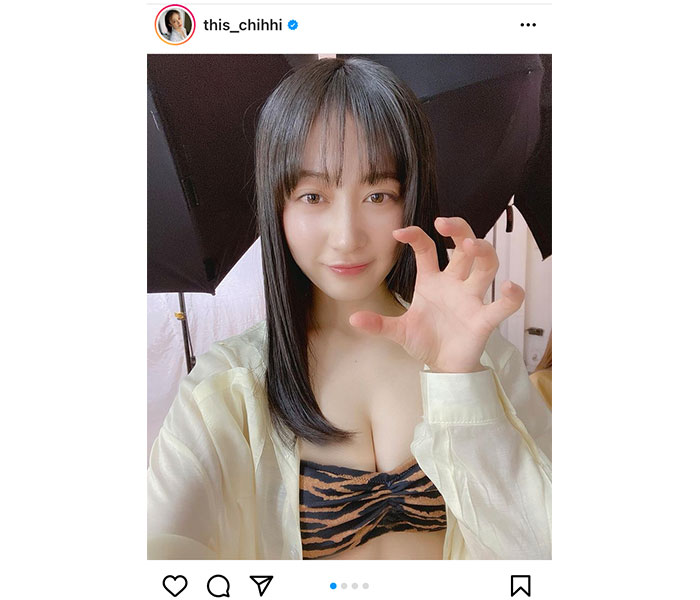 NMB48・川上千尋、トラ柄ビキニで魅せる可愛さ＆セクシーさ