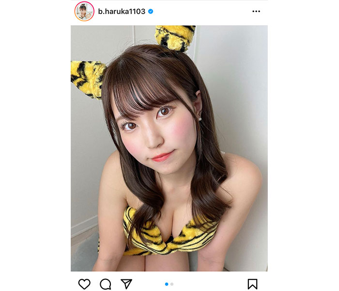 JamsCollection・坂東遥、鬼風コスプレで美谷間披露「ラムちゃんみたいで可愛い」