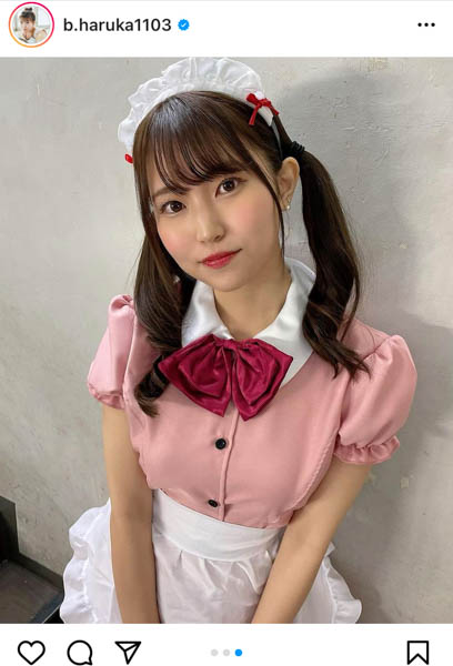 JamsCollection・坂東遥、ツインテールのメイドコスプレに「可愛い」の声殺到！