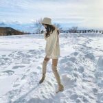 レースクイーン・林紗久羅、雪に映える美脚コーデで『絶対領域』披露