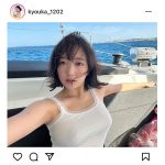 京佳、タンクトップが気になる自撮りショット公開