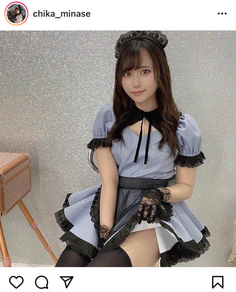 水瀬ちか、チョコ色メイド服で胸元チラリ「どこ見てるんですか？」