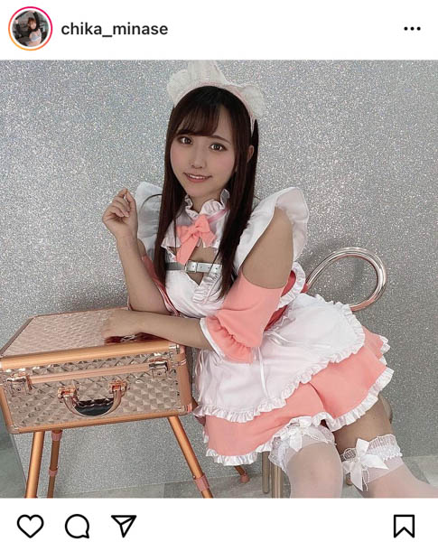 水瀬ちか、チョコ色メイド服で胸元チラリ「どこ見てるんですか？」