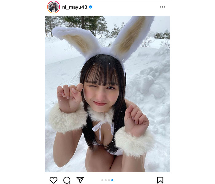 パラディーク・新谷真由、憧れの雪原グラビアで白うさぎに変身！「寒そうだけど最高」