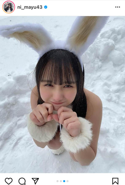 パラディーク・新谷真由、憧れの雪原グラビアで白うさぎに変身！「寒そうだけど最高」