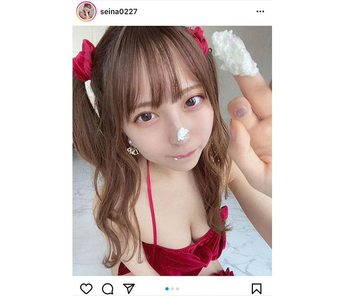 竹内星菜、激甘鼻クリームショットで見つめる眼差しにキュン！