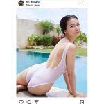 戸田れい、透け尻水着で魅せるヘルシーS字ライン！「ただただお美しいです」