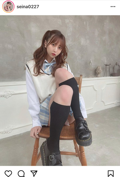 竹内星菜、制服シャツから美谷間チラ見せ「ずっと見ていたい」