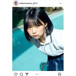 HKT48・田中美久、制服ポートレートで届ける爽やかスマイルに歓喜の声！「何もかも本当好き！」