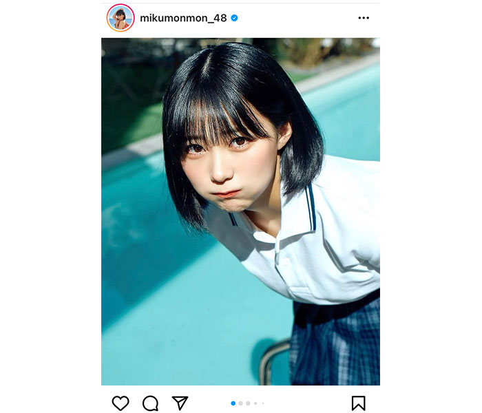 HKT48・田中美久、制服ポートレートで届ける爽やかスマイルに歓喜の声！「何もかも本当好き！」