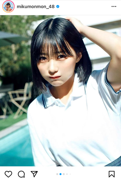 HKT48・田中美久、制服ポートレートで届ける爽やかスマイルに歓喜の声！「何もかも本当好き！」