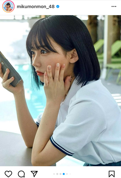 HKT48・田中美久、制服ポートレートで届ける爽やかスマイルに歓喜の声！「何もかも本当好き！」